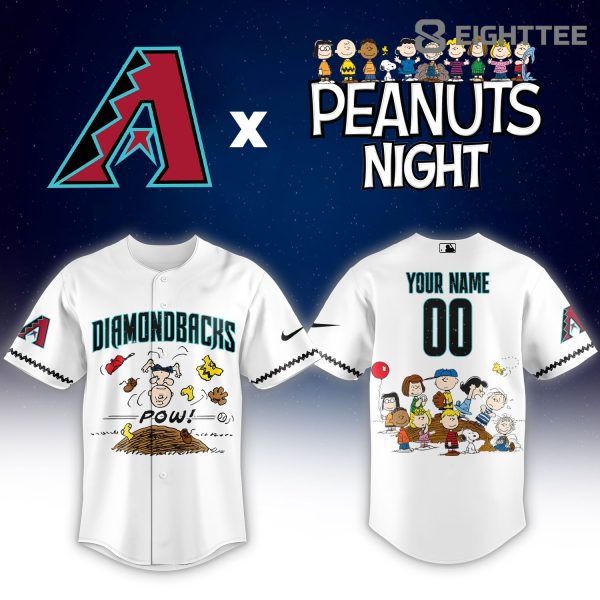 Alternative view of A.Diamondbacks Peanuts Night Limited Custom Jersey
