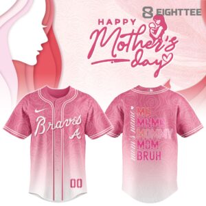 Atlanta Mom Love Pink Game Day Baseball Jersey
