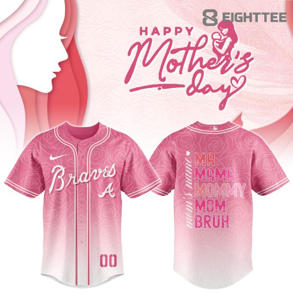 Atlanta Mom Love Pink Game Day Baseball Jersey
