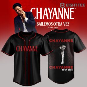 Chayanne Bailemos Otra Vez Tour 2026 Black Baseball Jersey