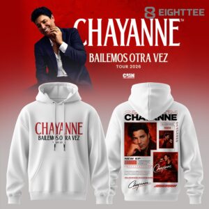 Chayanne Bailemos Otra Vez Tour 2026 White Hoodie V2 by Eighttee.com Chayanne Bailemos Otra Vez Tour 2026 White Hoodie V2