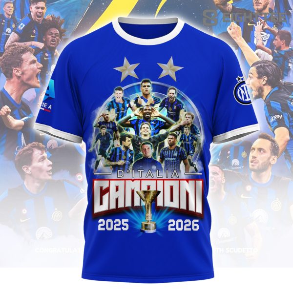 Inter Milan Serie A Champions 2026 Celebration T-Shirt