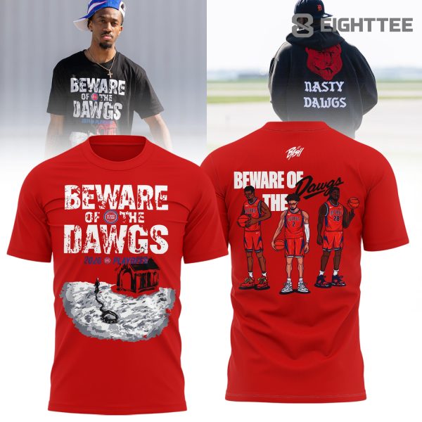 Alternative view of Limited Edition Detroit Pistons BEWARE OF THE DAWGS Shirt