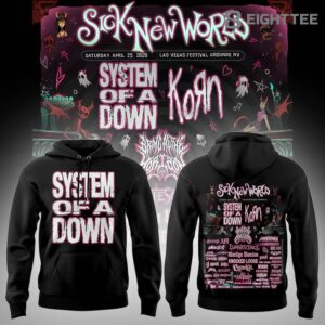 Limited Edition SOAD Tour 2026 SICK NEW WORLD Black Hoodie