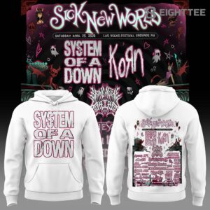 Limited Edition SOAD Tour 2026 SICK NEW WORLD White Hoodie