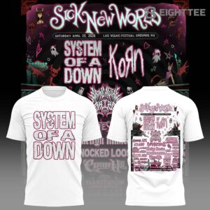 Limited Edition SOAD Tour 2026 SICK NEW WORLD White Tshirt