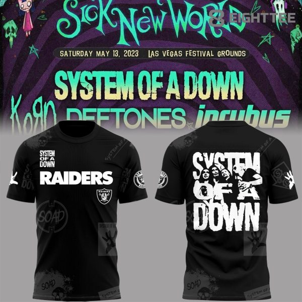 Limited Edition Sick New World SOAD x Raiders Shirt