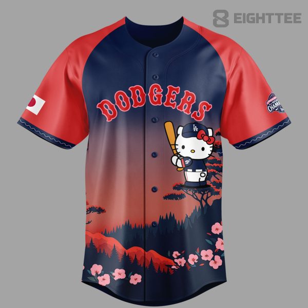 Alternative view of Los Angeles Dodgers x Hello Kitty 2026 Japanese Heritage Night Jersey