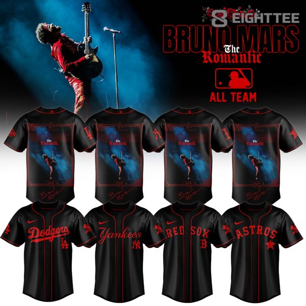 MLB All Team x Bruno Mars The Romantic Tour 2026 Exclusive Baseball Jersey V1