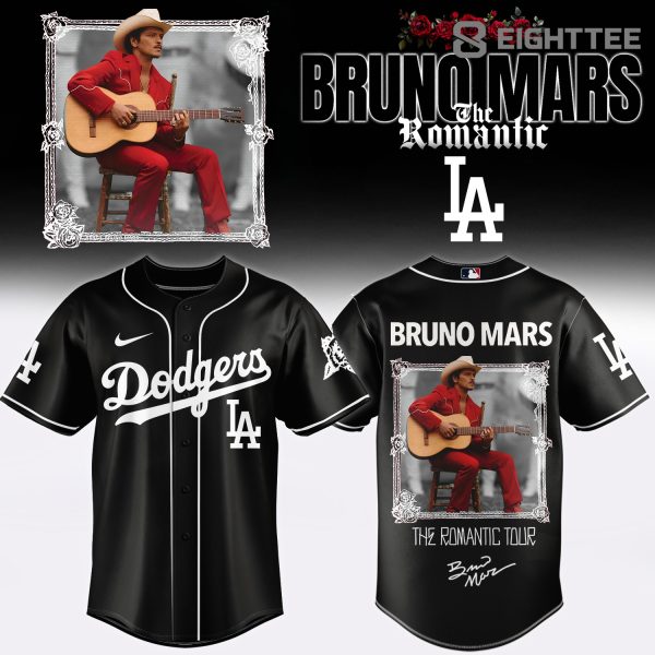 Alternative view of MLB All Team x Bruno Mars The Romantic Tour 2026 Premium Baseball Jersey V2