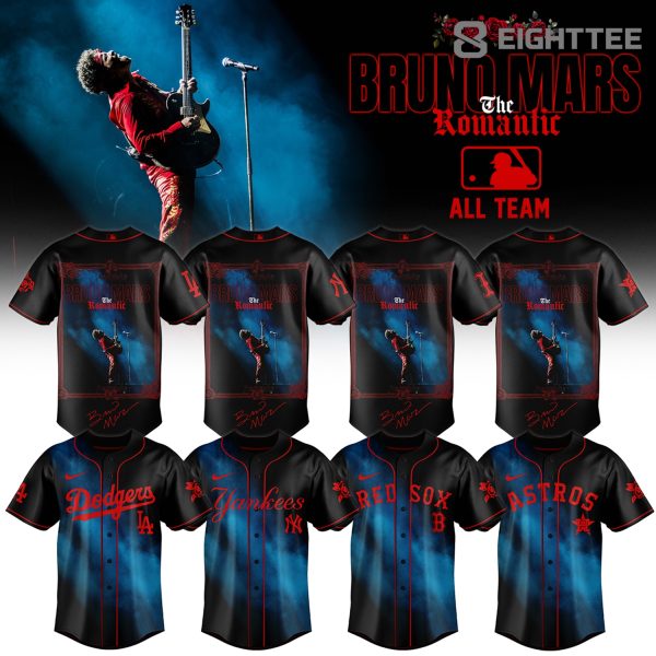 MLB All Team x Bruno Mars The Romantic Tour 2026 Special Edition Baseball Jersey