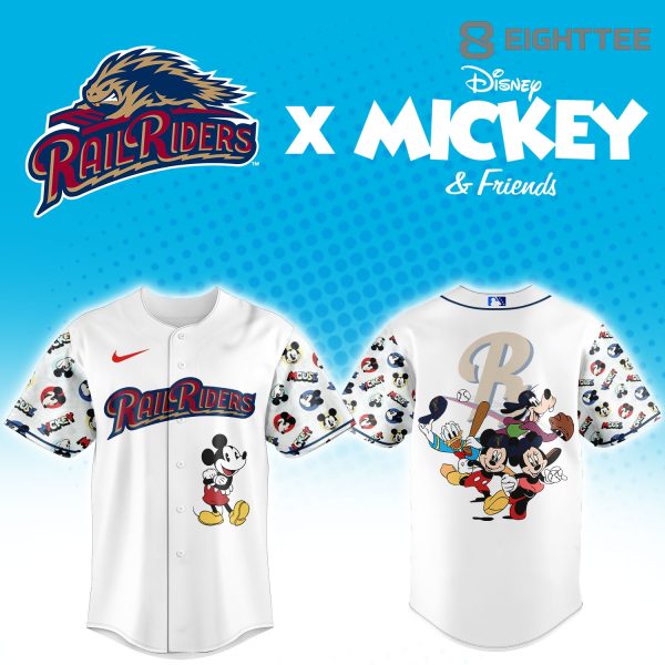 Alternative view of Scranton/Wilkes-Barre RailRiders Mickey Mouse Theme Night Baseball Jersey