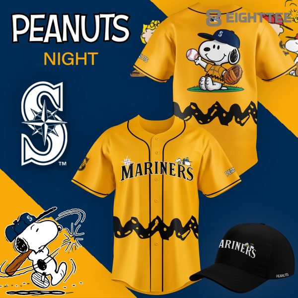 Seattle Mariners x Peanuts Night Yellow Baseball Jersey