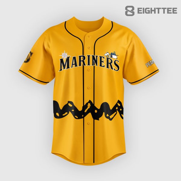 Alternative view of Seattle Mariners x Peanuts Night Yellow Baseball Jersey