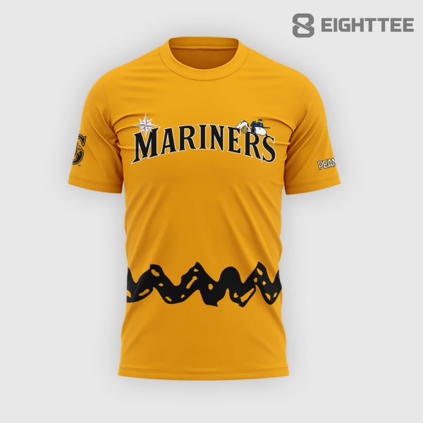 Alternative view of Seattle Mariners x Peanuts Night Yellow Limited Edition T-Shirt