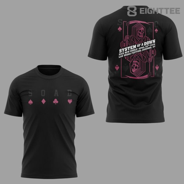 System Of A Down Sick New World April 25 2026 Las Vegas Event T-Shirt