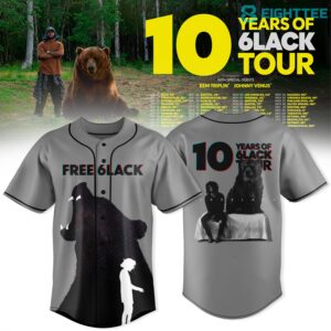 6LACK 10 Years of 6LACK World Tour Baseball Jersey by Eighttee.com 6LACK "10 Years of 6LACK" World Tour Baseball Jersey