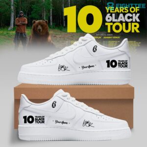 6LACK 10 Years of 6LACK World Tour Custom Air Force 1 Shoes by Eighttee.com 6LACK "10 Years of 6LACK" World Tour Custom Air Force 1 Shoes