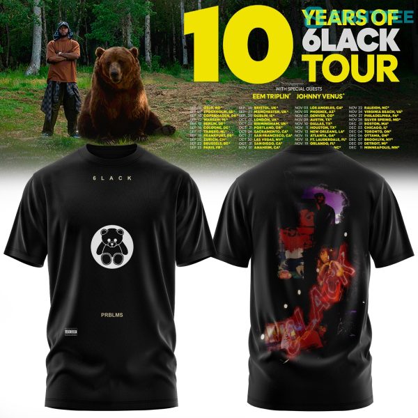 6LACK "10 Years of 6LACK" World Tour Shirt