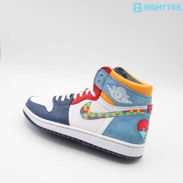Alternative view of Autism Awareness Air Jordan 1 Shoes High AJD