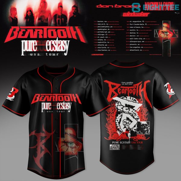Beartooth Pure Ecstasy Tour 2026 Baseball Jersey