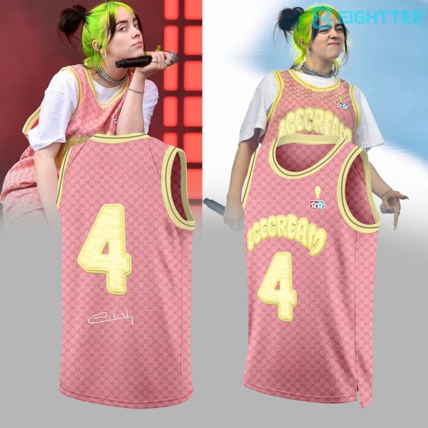 Billie Eilish Hit Me Hard and Soft Tour 2026 Basketball Jersey - Pink