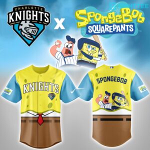 Charlotte Knights x SpongeBob Squarepants Night Custom Baseball Jersey