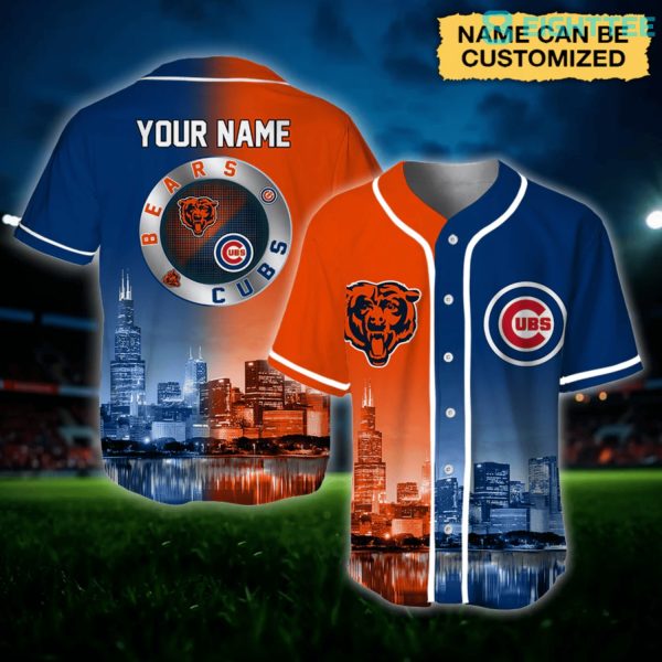 Chicago Bears x Chicago Cubs - 3D Baseball Jersey