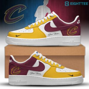 Cleveland Cavaliers Playoffs 2026 Custom AF1 Shoes by Eighttee.com Cleveland Cavaliers Playoffs 2026 Custom AF1 Shoes