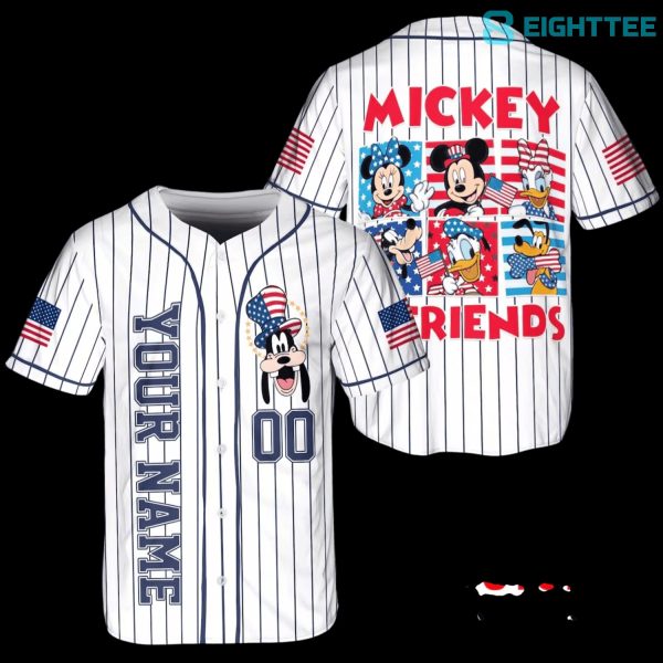 Disney Mickey & Friends Pluto USA 250th Anniversary Baseball Jersey