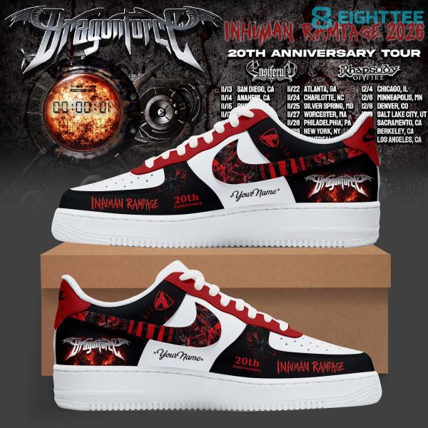 DragonForce Inhuman Rampage 20th Anniversary Custom Air Force 1 Shoes