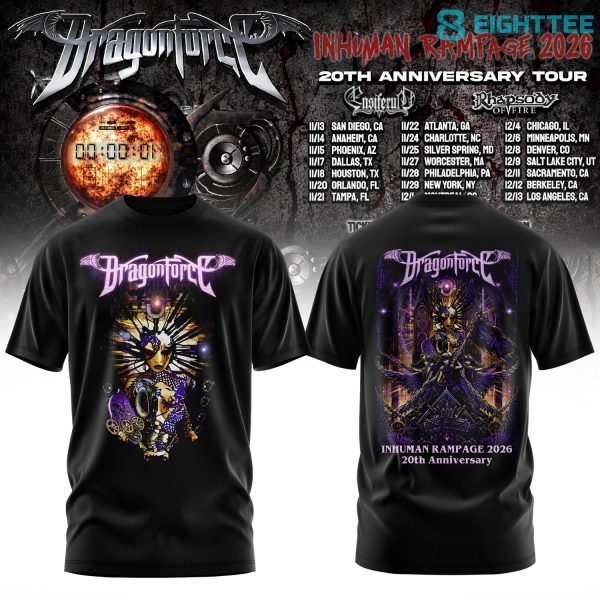DragonForce Inhuman Rampage 20th Anniversary Shirt V2
