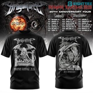 DragonForce Inhuman Rampage 20th Anniversary Shirt V3 by Eighttee.com DragonForce Inhuman Rampage 20th Anniversary Shirt V3