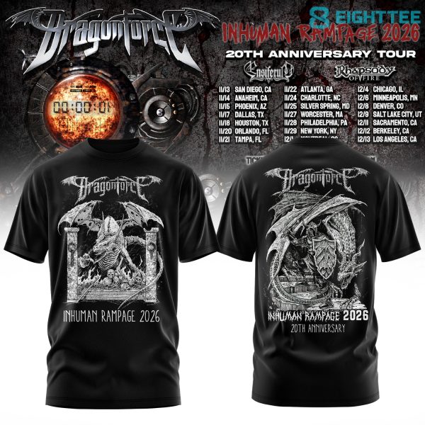 DragonForce Inhuman Rampage 20th Anniversary Shirt V3