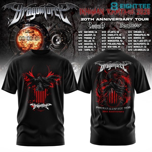 DragonForce Inhuman Rampage 20th Anniversary Shirt V4