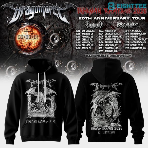 DragonForce Inhuman Rampage 20th Anniversary Special Hoodie