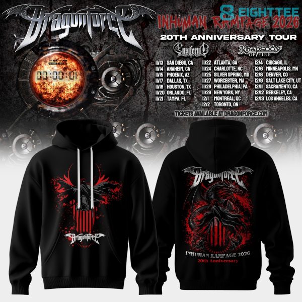 DragonForce Inhuman Rampage 20th Anniversary Special Hoodie V2
