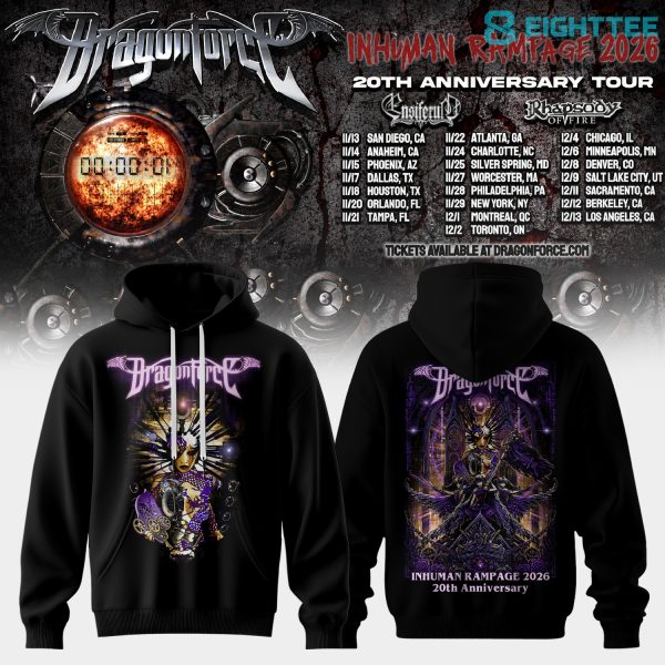 DragonForce Inhuman Rampage 20th Anniversary Special Hoodie V3