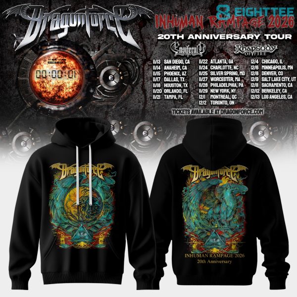 DragonForce Inhuman Rampage 20th Anniversary Special Hoodie V4