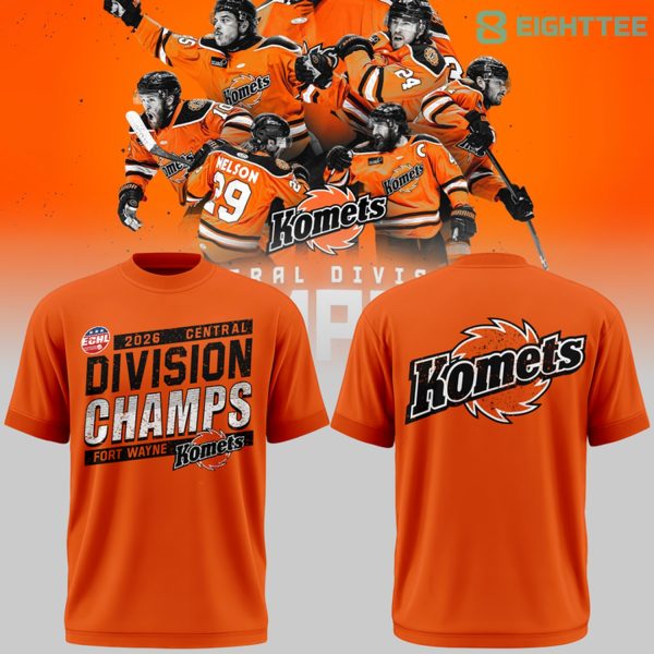 Fort Wayne Komets 2026 Central Division Champions Orange Shirt