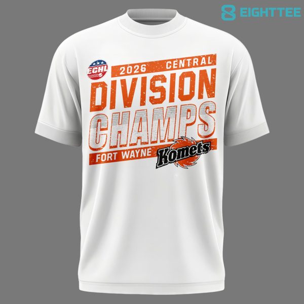 Alternative view of Fort Wayne Komets 2026 Central Division Champions White Shirt