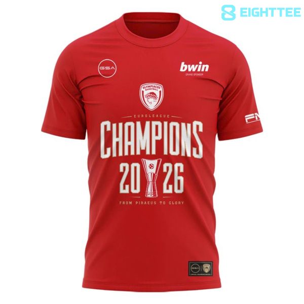 Alternative view of GSA Olympiacos BC EUROLEAGUE CHAMPIONS 2026 Shirt