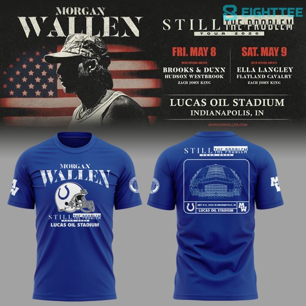Alternative view of Indianapolis Colts x Morgan Wallen Lucas Oil Stadium 2026 Tour Graphic Shirt