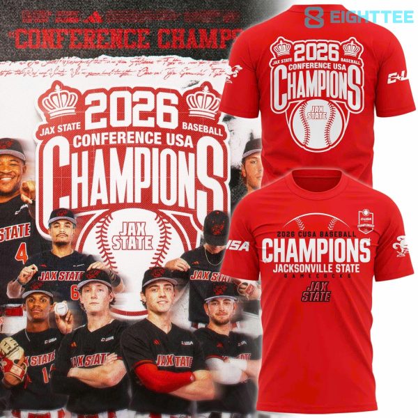 Jacksonville State Gamecocks baseball 2026 Conference USA Champions T-Shirt
