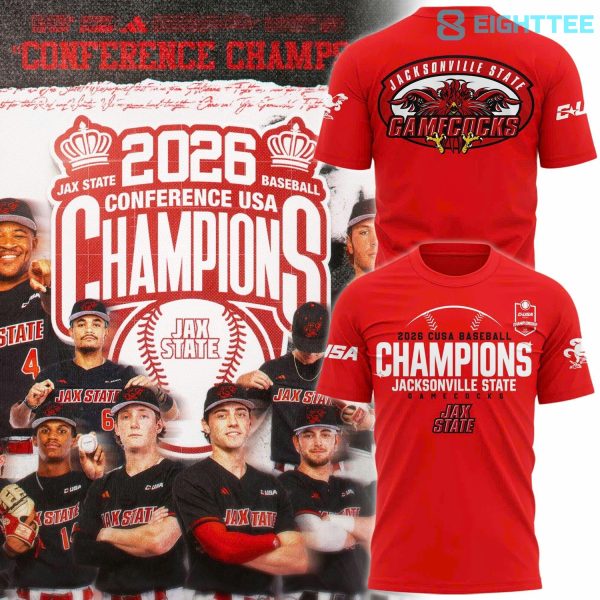 Jacksonville State Gamecocks baseball 2026 Conference USA Champions T-Shirt v2