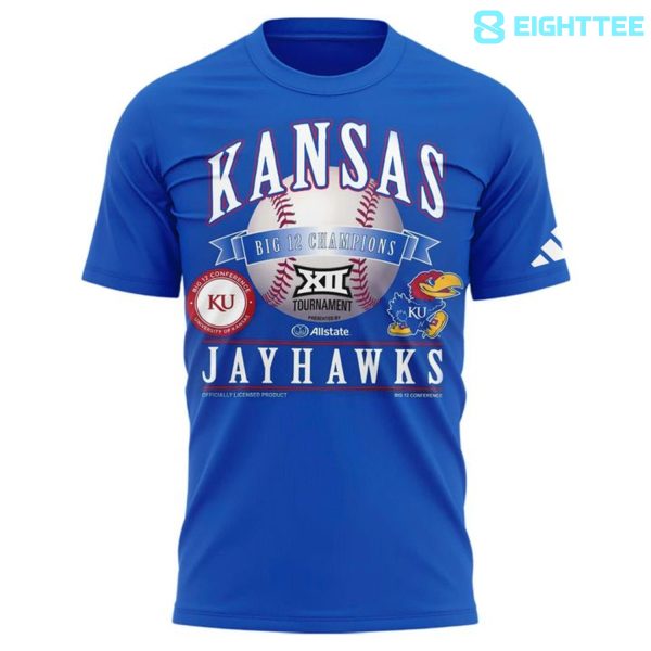 Alternative view of Kansas Jayhawks Blue 2026 Big 12 Baseball Tournament Champions Shirt