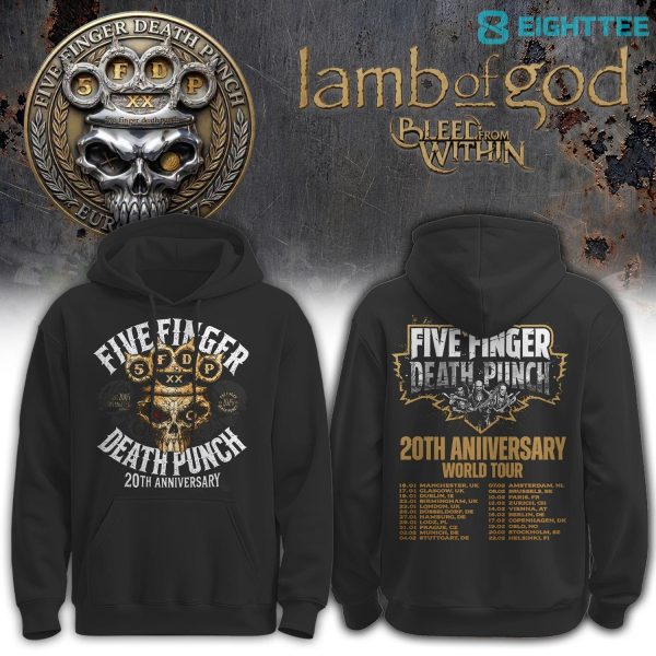Lamb Of God And Five Finger Death Punch- 20th Anniversary World Tour 2026 Limited Edition Hoodie V2