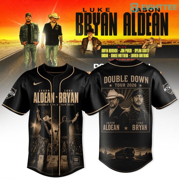 Luke Bryan x Jason Aldean Double Down Tour 2026 Desert Highway Baseball Jersey