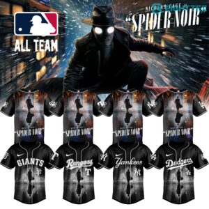 MLB All Teams SpiderMan Noir 2026 Exclusive Jersey V6 by Eighttee.com MLB All Teams Spider-Man Noir 2026 Exclusive Jersey V6