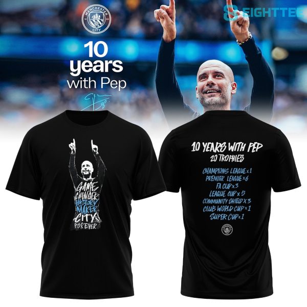 Manchester City Thank you Pep "10 Years with Pep" Shirt